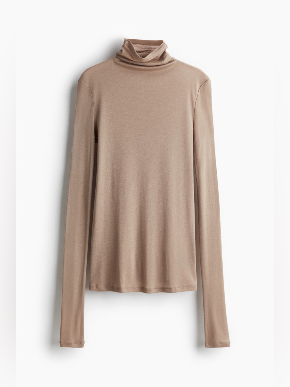 Weekday Tan Light Brown Long Sleeve Turtleneck Shirt XS